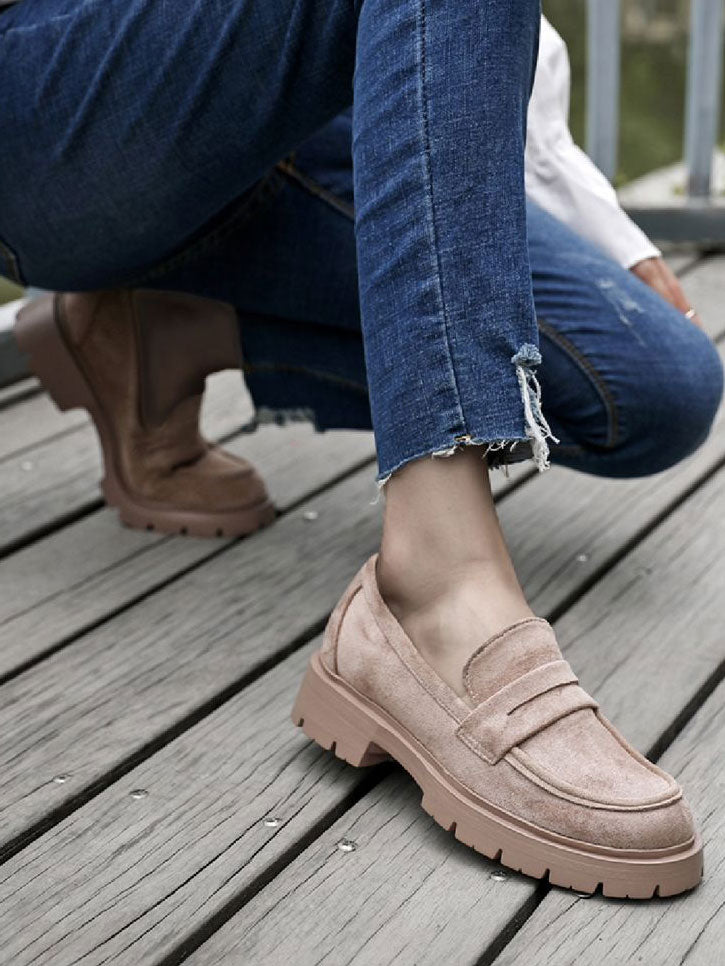 Anisa - Fine loafers i ruskindslook